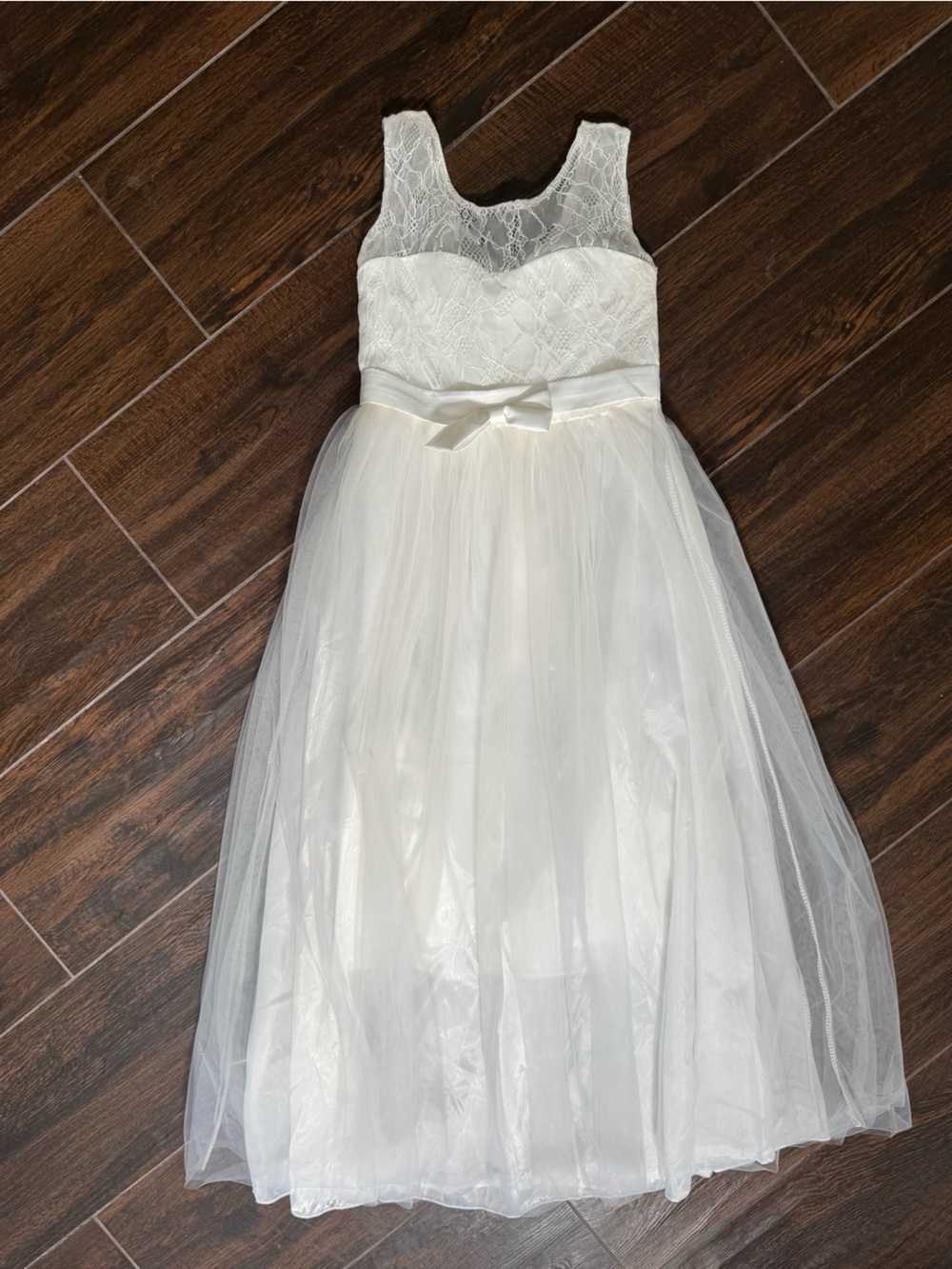 Ai Meng Baby White Lace Tulle Bow Dress 48 NWT 140